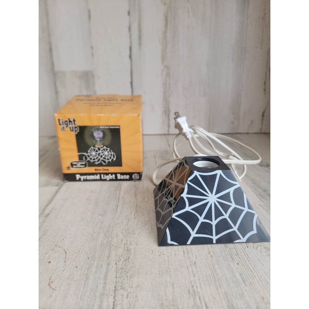 Neon globe pyramid light base spider‎ web Halloween home decor